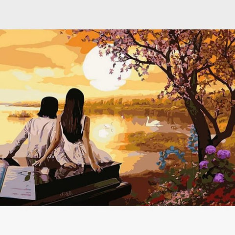 Image of DIY Abstract Romantic Paint By Numbers Kit - Boulderfield Meadows - Painting By Numbers Kit - Artwerkes