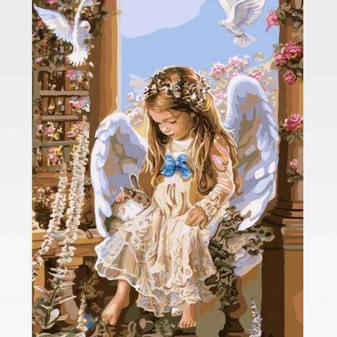 Image of DIY Angel Paint By Numbers Kit Online - Angel Wings - Painting By Numbers Kit - Artwerkes