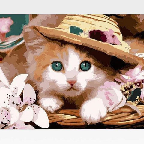 Image of DIY Cat Paint By Numbers Kit Online - Gracie - Painting By Numbers Kit - Artwerkes