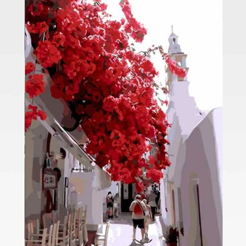 Image of DIY Church Paint By Numbers Kit Online - Painting By Numbers Kit - Artwerkes