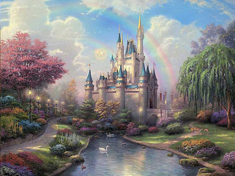 Image of DIY Disney Castle Paint By Numbers Kit Online - Magical Castle - Painting By Numbers Kit - Artwerkes
