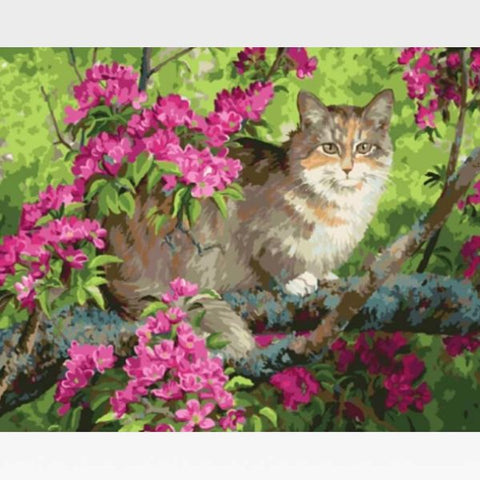 Image of DIY Grey Cat Paint By Numbers Kit Online - Harley Angel - Painting By Numbers Kit - Artwerkes