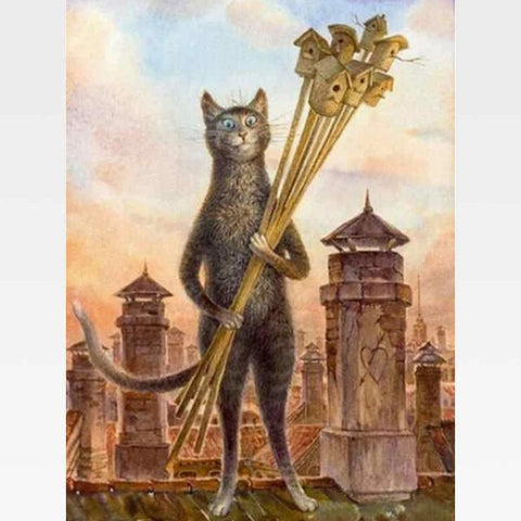 Image of DIY Paint By Numbers Black Cat Kit Online - Fat Boy - Painting By Numbers Kit - Artwerkes