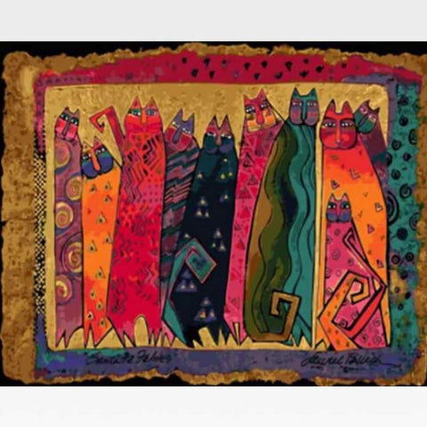 Image of DIY Paint By Numbers Kit Online - Cat Kings - Painting By Numbers Kit - Artwerkes
