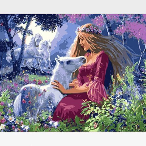 Image of DIY Paint By Numbers Kit Online - Celestial Horse - Painting By Numbers Kit - Artwerkes