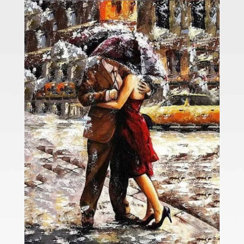 Image of DIY Paint By Numbers Kit Online - Romantic Couple - Painting By Numbers Kit - Artwerkes
