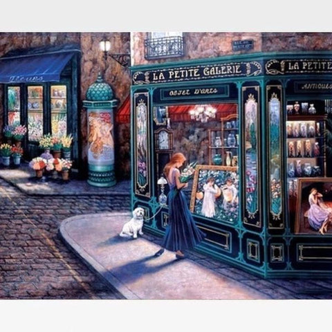 Image of DIY Paint By Numbers Kit Online - Street Scene - Painting By Numbers Kit - Artwerkes