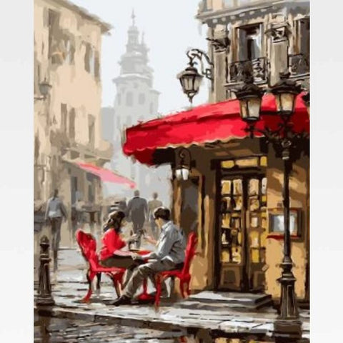 Image of DIY Paint By Numbers Kit Online - Vine Street Cafe - Painting By Numbers Kit - Artwerkes
