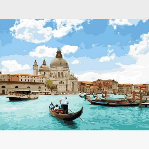 Image of DIY Ship Seacape Paint By Numbers Kit Online - West Coast Place - Painting By Numbers Kit - Artwerkes