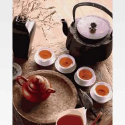 Image of DIY Still Life Paint By Numbers Kit - Tea Party - Painting By Numbers Kit - Artwerkes