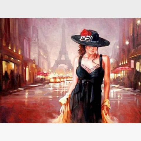 Image of DIY Vintage Paint By Numbers Paris Kit- Before Midnight - Painting By Numbers Kit - Artwerkes