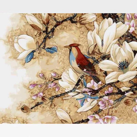 Image of Woodpecker Bird Paint By Numbers Kit - SpringTime - Painting By Numbers Kit - Artwerkes
