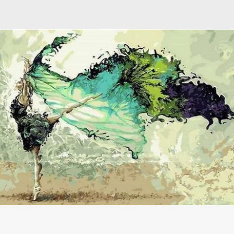 Image of Ballerina Paint By Numbers Kit- Ballet Dancer Rhythm - Painting By Numbers Kit - Artwerkes 