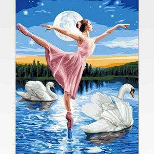 Ballerina Paint By Numbers - Swan Lake - Painting By Numbers Kit - Artwerkes 