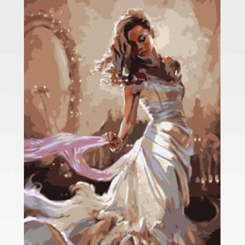 Image of Beautiful Woman Paint By Numbers Kit  - Cinderella's Ball - Painting By Numbers Kit - Artwerkes 