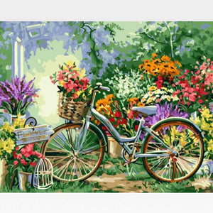 Bicycle Paint By Numbers Kit For Adults - Painting By Numbers Kit - Artwerkes 