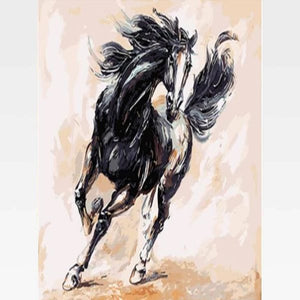 Black Horse Running Painting By Numbers Kit - Bandita - Painting By Numbers Kit - Artwerkes 