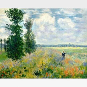 Claude Monet - Poppy Fields near Argenteuil - Paint by Numbers Kit - Painting By Numbers Kit - Artwerkes 