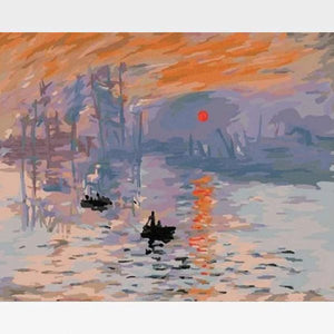 Claude Monet Impression Sunrise Paint By Numbers Kit - Painting By Numbers Kit - Artwerkes 