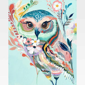 Colorful Owl Paint By Numbers Kit - Painting By Numbers Kit - Artwerkes 