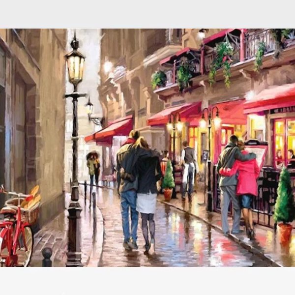 DIY Amsterdam Alleyway Paint By Numbers Kit - Painting By Numbers Kit - Artwerkes 