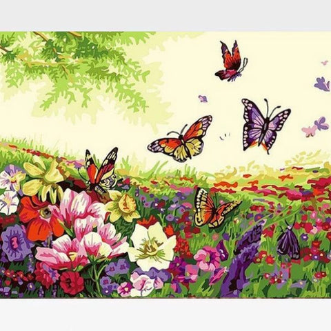 Image of DIY Butterfly Paint By Numbers Kit Online  - Spring Festival - Painting By Numbers Kit - Artwerkes 