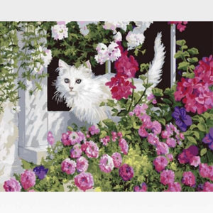 DIY Cat Paint By Numbers Kit Online  - Tuff Kitty - Painting By Numbers Kit - Artwerkes 