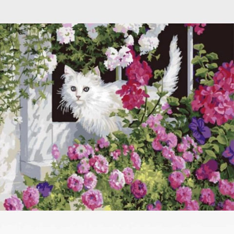 Image of DIY Cat Paint By Numbers Kit Online  - Tuff Kitty - Painting By Numbers Kit - Artwerkes 