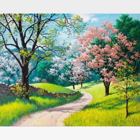 Image of DIY Cherry Blossom Paint By Numbers Kit - Painting By Numbers Kit - Artwerkes 