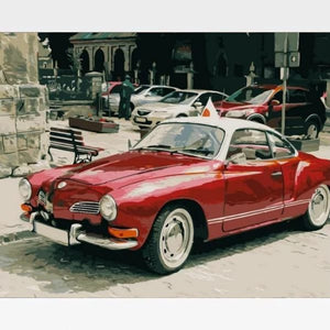 DIY Classic Car Paint By Numbers Kit Online  - Sports Coupe - Painting By Numbers Kit - Artwerkes 
