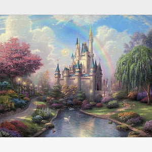 DIY Disney Castle Paint By Numbers Kit Online  - Magical Castle - Painting By Numbers Kit - Artwerkes 