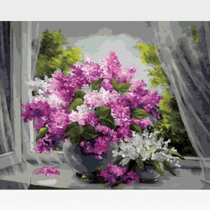 DIY Flower Blossoms Paint By Numbers Kit Online  - Country Basket Blooms - Painting By Numbers Kit - Artwerkes 