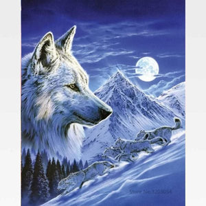 DIY Full Moon Wolf  Painting By Numbers Kit - Painting By Numbers Kit - Artwerkes 