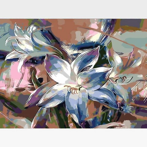 Image of Purple Lilly Flowers Paint By Numbers Kit - Painting By Numbers Kit - Artwerkes 
