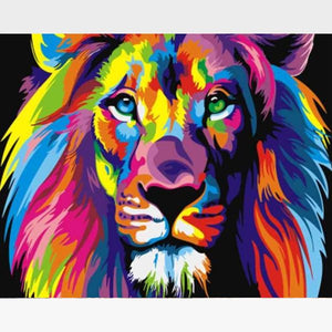 DIY Lion King Paint By Numbers Kit Online  - King Of The Jungle - Painting By Numbers Kit - Artwerkes 