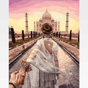 DIY Paint By Numbers Kit Online  - The Taj Mahal - Painting By Numbers Kit - Artwerkes 