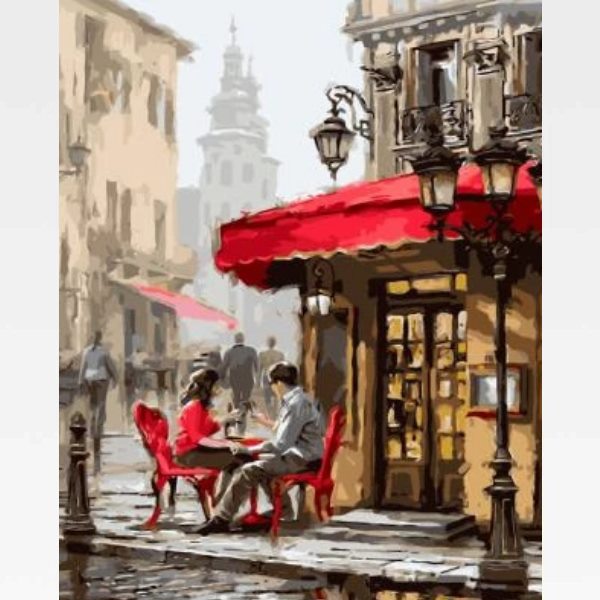 DIY Paint By Numbers Kit Online  - Vine Street Cafe - Painting By Numbers Kit - Artwerkes 