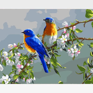DIY Painting By Numbers Birds Kit Online - Rainbow Birds - Painting By Numbers Kit - Artwerkes 