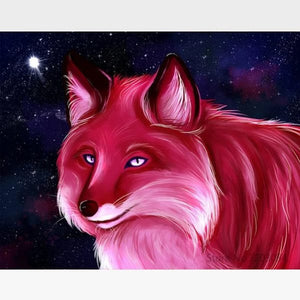 DIY Pink Wolf Painting By Numbers Kit - Painting By Numbers Kit - Artwerkes 