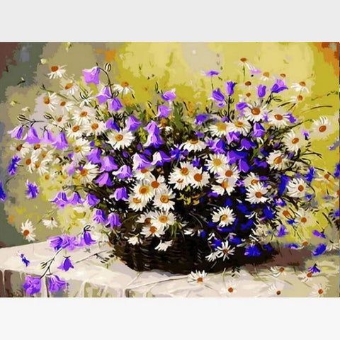 Image of DIY Purple Flowers Paint By Numbers Kit Online  - Cherished Memories - Painting By Numbers Kit - Artwerkes 