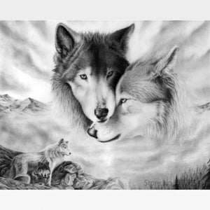 DIY Wolf Painting By Numbers Kit - Wolf Pack - Painting By Numbers Kit - Artwerkes 