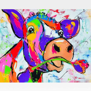 Happy Cow Paint By Numbers Kit - Painting By Numbers Kit - Artwerkes 