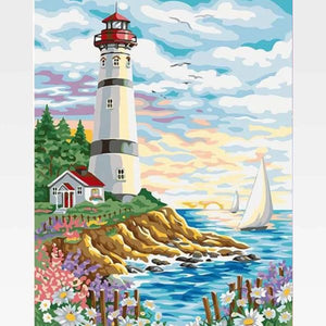 Lighthouse Paint By Numbers Kit - Painting By Numbers Kit - Artwerkes 