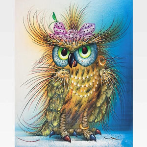 Multi Color Owl Paint By Numbers Kit - Painting By Numbers Kit - Artwerkes 