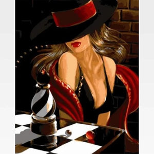 Mysterious Lady Paint By Numbers - Painting By Numbers Kit - Artwerkes 