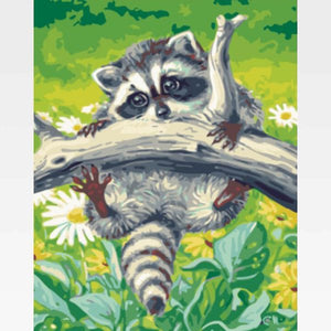 Raccoon Paint By Numbers Kit For Adults - Painting By Numbers Kit - Artwerkes 