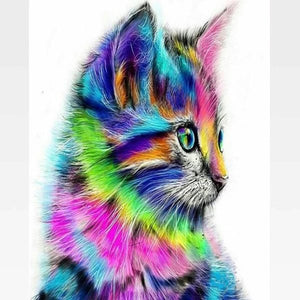 Paint By Numbers Rainbow Cat - Painting By Numbers Kit - Artwerkes 