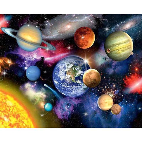 Image of Space Paint By Numbers Kit For Adults - Painting By Numbers Kit - Artwerkes 