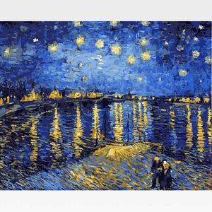 Starry Night Over the Rhone - Paint by Numbers Kit - Van Gogh - Painting By Numbers Kit - Artwerkes 