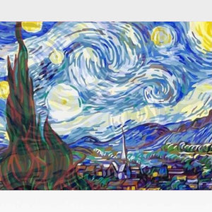 Starry Night - Paint by Numbers Kit - Van Gogh - Painting By Numbers Kit - Artwerkes 